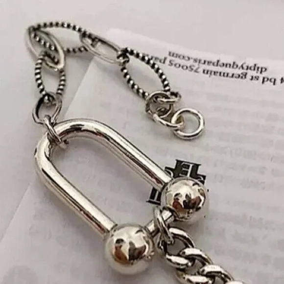 Sterling Silver Horseshoe Necklace Bracelet Ring Set Matching Bundle HorseBit - Picture 6 of 10